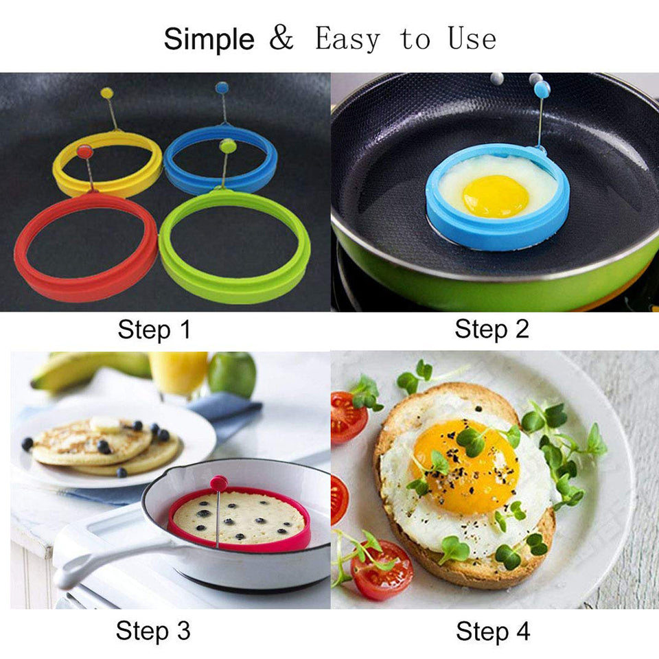 Non-stick Silicone Egg Ring Mould Kitchen Tool